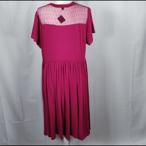 🦄 Torrid dark pink jersey knit dress 1X NEW - Picture 7 of 8